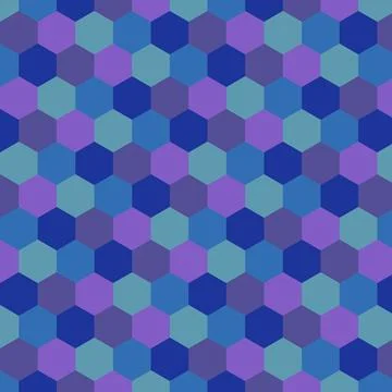 Colorful hexagonal pattern with purple and teal geometric design Stock Illustration