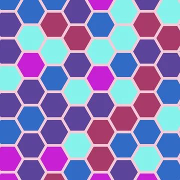 Colorful hexagonal pattern with vibrant geometric shapes Stock Illustration