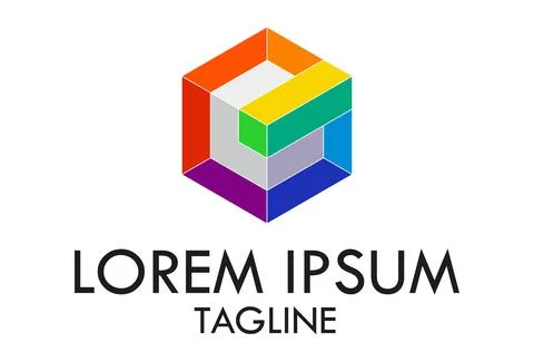 Colorful Hexagonal Polygon App Logo Icon Design	 Stock Illustration