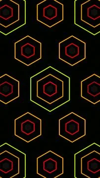 Colorful hexagons arranged in a pattern on a dark background Illustrazione stock