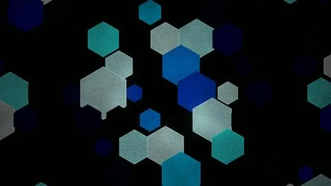 Colorful hexagons on a dark background create a modern design 库存插图