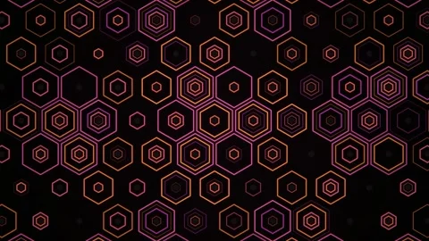 Colorful hexagons on a dark background in a pattern design Stock Footage 331688512