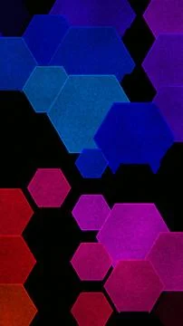 Colorful hexagons fill the background with blue and red shapes Stock Illustration