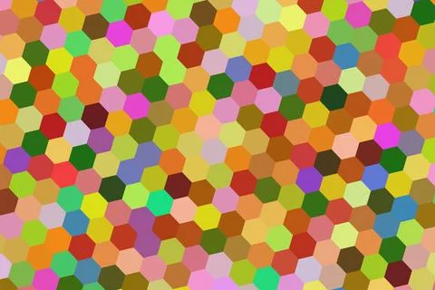 Colorful hexagons mosaic pattern with bright shades Stock Illustration