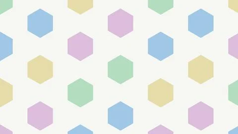 Colorful hexagons pattern background design with pastel geometric shapes Stock Illustration