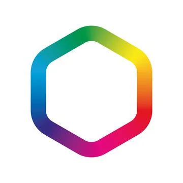 Colorful hexgon icon 스톡 일러스트
