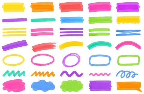 Colorful Highlighter Strokes Set Stock-Illustration