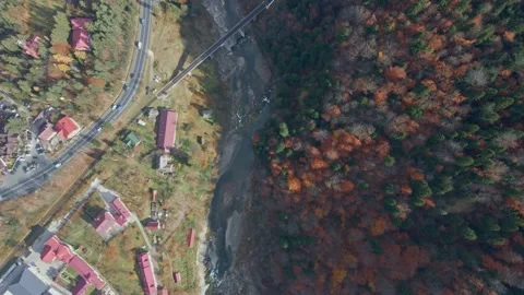 Colorful hillside with river Stock Footage 165157662