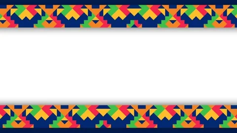 Colorful Hispanic Heritage Geometric Border Frame Background Loop Stock Footage 342835512