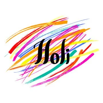 Colorful Holi lettering Stock Illustration