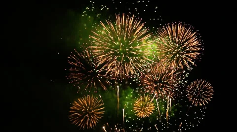Colorful holiday fireworks Stock Footage