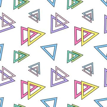 Colorful Hollow Triangle Pattern on White Background Stock Illustration
