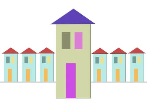 Colorful homes Illustrazione stock
