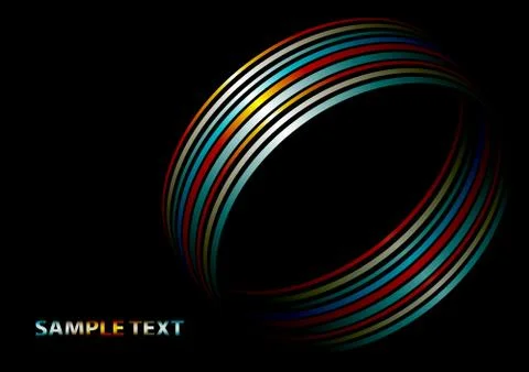 Colorful hoops on a black. Vector Stock Illustration