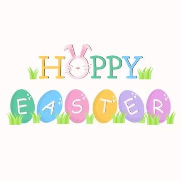 Colorful hoppy easter Stock Illustration