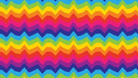 Colorful horizontal zigzag bands create a vibrant geometric pattern with Illustrazione stock