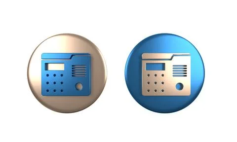 Colorful House intercom system icon isolated on white background. Circle bu.. Stock Illustration