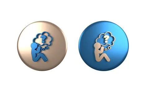Colorful Human head with question mark icon isolated on white background. C.. Stock Illustration