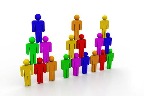 Colorful human pyramid Stock-Illustration