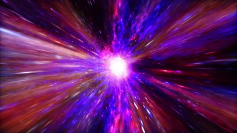 Colorful  hyperspace light speed space warp Stock Footage 166132259
