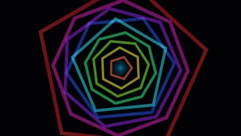 Colorful Hypnotic Polygon Mandala Seamless Loop Video stock 342365259