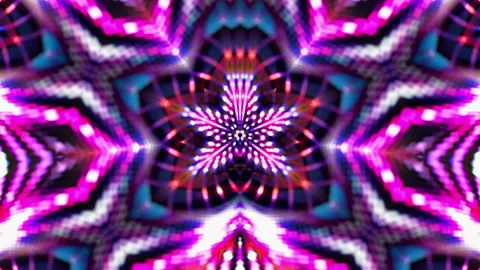 Colorful hypnotic rays motion star shape patterns kaleidoscope Stock Footage 161967155