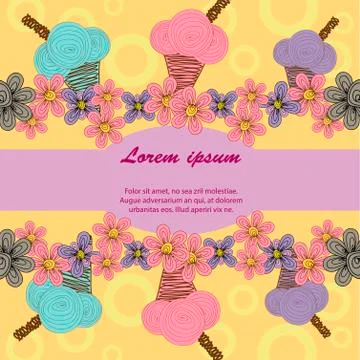 Colorful  ice cream cone Stock Illustration