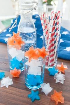 Colorful ice cubes Stock Photos