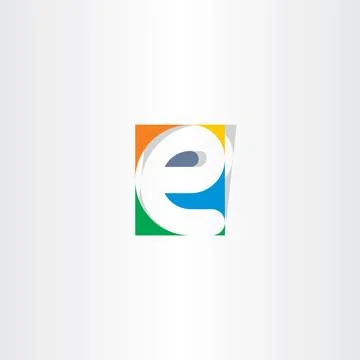 Colorful icon e letter vector e sign design Stock Illustration
