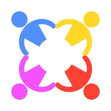 Colorful Icon Representing Unity and Collaboration Among Diverse People Stock Illustration