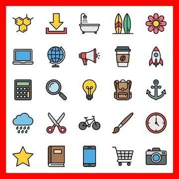 Colorful Icon Set for Web and Mobile Applications. Stock Illustration