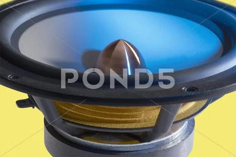 Colorful illuminated loudspeaker detail Stock Photos