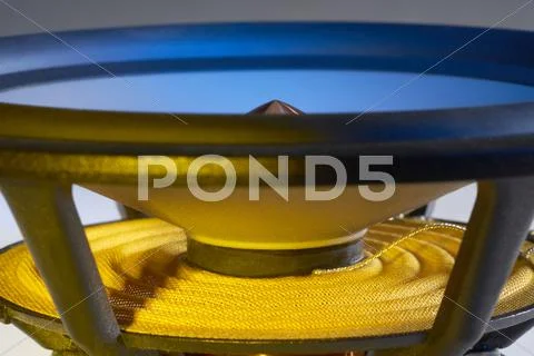 Colorful illuminated loudspeaker detail Stock Photos