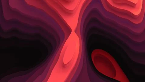 Colorful illustration with 3D Landscape Layer Style Purple Red Gradient Stock Illustration