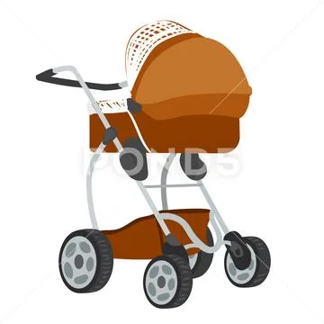 Colorful illustration of baby stroller Stock Illustrationen