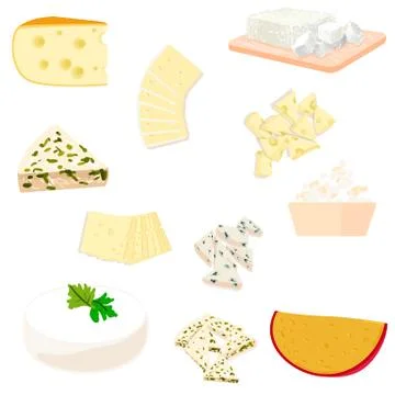 Colorful illustration of cheese Stock Illustration