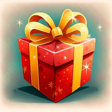 Colorful illustration of a Christmas gift Stock Illustration