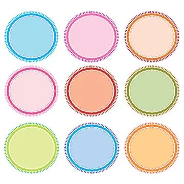 Colorful Illustration Set of Circle Frames for Design 스톡 일러스트