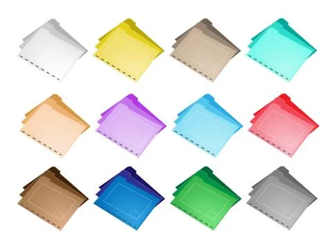 Colorful Illustration Set of The Folder Icons Stock Illustration