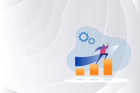 Colorful Image Displaying Progress Abstract Leading Moving Forward Improvement Illustrazione stock