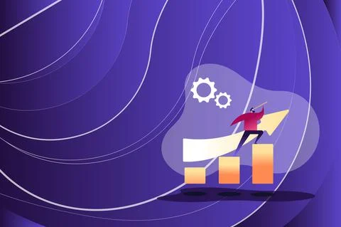 Colorful Image Displaying Progress Abstract Leading Moving Forward Improvement 스톡 일러스트
