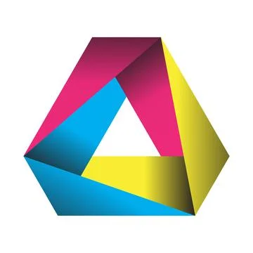 Colorful Impossible Triangle Stock Illustration
