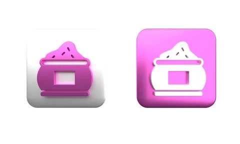 Colorful Indian spice icon isolated on white background. Square button. 3D .. Stock Photos