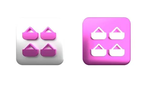 Colorful Indian spice icon isolated on white background. Square button. 3D .. Stock Photos