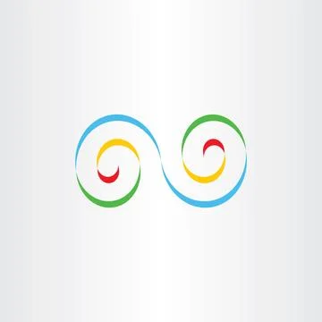 Colorful infinity logo sign vector design element 스톡 일러스트