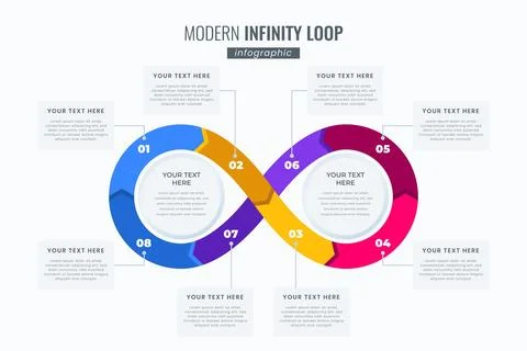 Colorful infinity loop infographic template Stock Illustration
