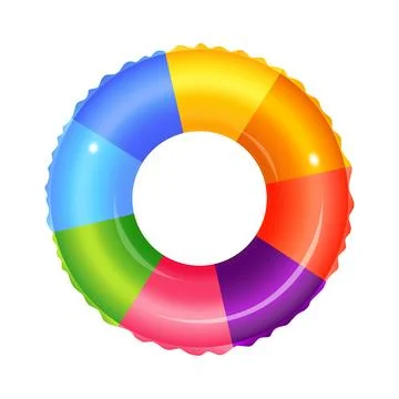 Colorful Inflatable Ring Floating on White Background for Summer Vacation イラスト素材