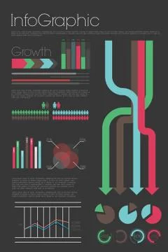 Colorful info graphic with elements Stock Illustration
