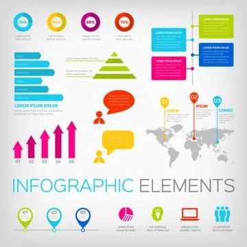 Colorful infographics elements Stockillustratie