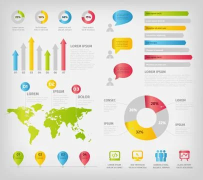 Colorful infographics elements Stock Illustration